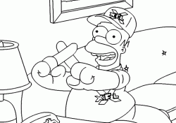 Homer con il cappello sul divano