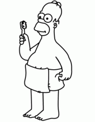 Homer si prepara per il bagno