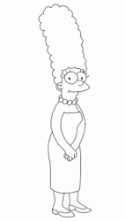Marge con la sua stravagante pettinatura