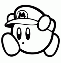 Kirby con il cappello di Super Mario