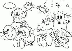 Kirby e i suoi amici Tuff, Tiff, Tokkori e Whispy Woods