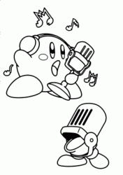 Kirby microfono mentre canta