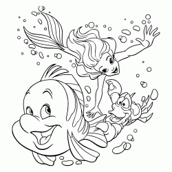 Ariel e Sebastian inseguono Flounder in fondo al mare