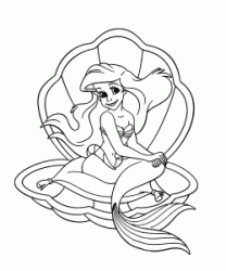 Ariel seduta su un'ostrica aperta