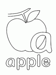 Lettera a in stampato minuscolo di apple (mela) in Inglese