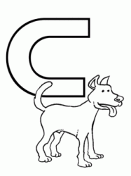 Lettera C di cane in stampatello
