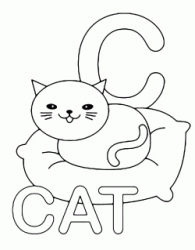 Lettera C in stampatello di cat (gatto) in Inglese