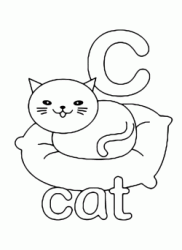 Lettera c in stampato minuscolo di cat (gatto) in Inglese