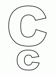 Lettera C stampato maiuscolo e minuscolo