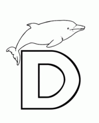 Lettera D di delfino in stampatello