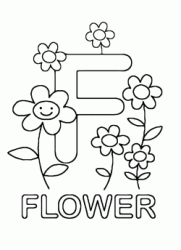 Lettera F in stampatello di flower (fiore) in Inglese