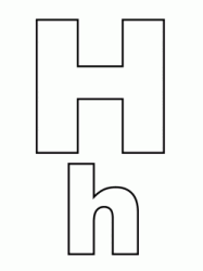 Lettera H stampato maiuscolo e minuscolo
