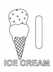 Lettera I in stampatello di ice cream (gelato) in Inglese