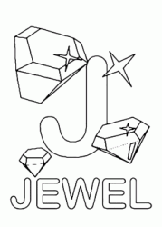 Lettera J in stampatello di jewel (gioiello) in Inglese