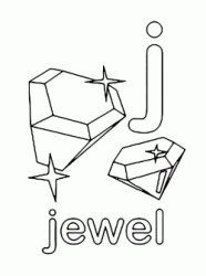 Lettera j in stampato minuscolo di jewel (gioiello) in Inglese