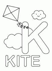 Lettera K in stampatello di kite (aquilone) in Inglese