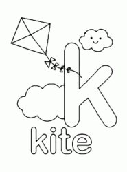 Lettera k in stampato minuscolo di kite (aquilone) in Inglese