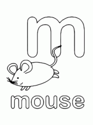 Lettera m in stampato minuscolo di mouse (topo) in Inglese