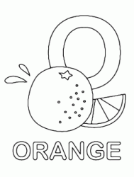 Lettera O in stampatello di orange (arancia) in Inglese