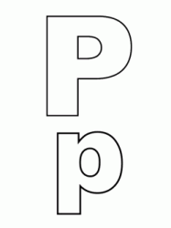 Lettera P stampato maiuscolo e minuscolo