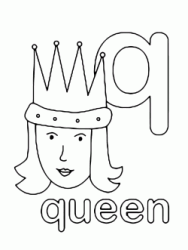 Lettera q in stampato minuscolo di queen (regina) in Inglese