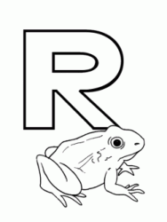 Lettera R di rana in stampatello