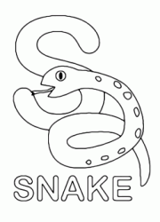 Lettera S in stampatello di snake (serpente) in Inglese