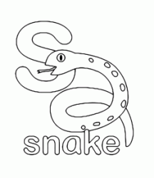 Lettera s in stampato minuscolo di sanke (serpente) in Inglese
