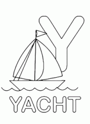 Lettera Y in stampatello di yacht (barca) in Inglese