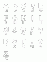 Lettere stampato maiuscolo e minuscolo dalla A alla Z