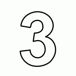 Numero 3 (tre) stampatello