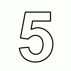 Numero 5 (cinque) stampatello