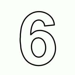 Numero 6 (sei) stampatello