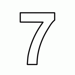 Numero 7 (sette) stampatello