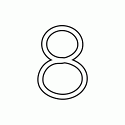 Numero 8 (otto) corsivo