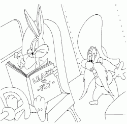 Bugs Bunny cerca di pilotare un aereo