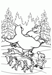Orso balla felice sul ghiaccio assieme ad Orsa e tutti i sui amici