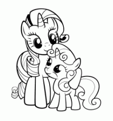Rarity con un baby pony