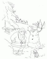 Babbo Natale con pupazzo di neve