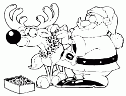 Babbo Natale mette le campanelle alla renna