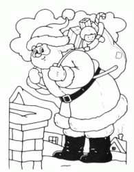 Babbo Natale porta i regali dal camino