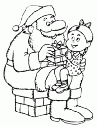 Babbo Natale porta il regalo ad una bambina