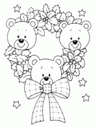 Corona di Natale con orsetti e stelle