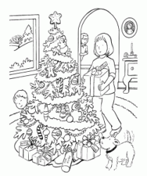 Famiglia con albero di Natale