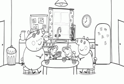 La famiglia Pig a tavola