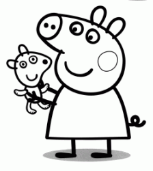 Peppa Pig con il suo orsetto