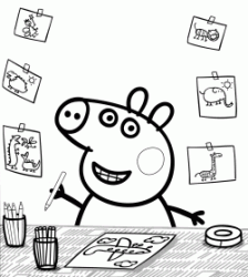 Peppa Pig disegna un aeroplano