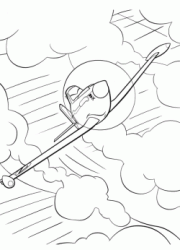 Dusty Crophopper vola fra le nuvole e le raffiche di vento