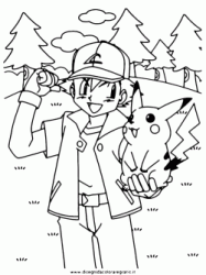 Pikachu e Ash nel bosco