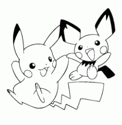 Pichu gioca assieme a Pikachu